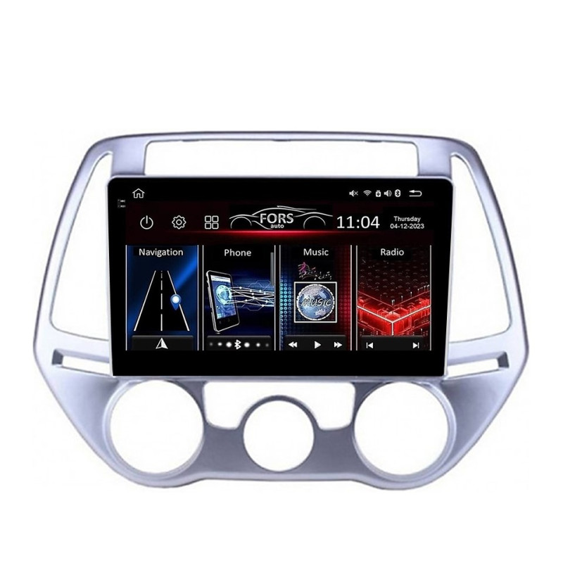 Android head unit FORS.auto FS 4 PRO for Hyundai I20 (4+64Gb, 9", Manual AC) 2012-2014