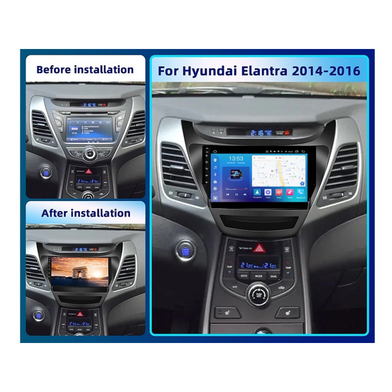 Android head unit FORS.auto FS 4 MAX Qled for Hyundai Elantra (4+32Gb, 9") 2014-2016
