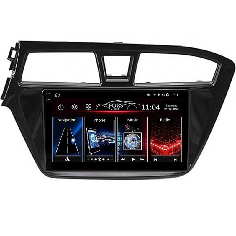Android head unit FORS.auto FS 4 MAX Qled for Hyundai I20 (4+32Gb, 9") 2014-2015