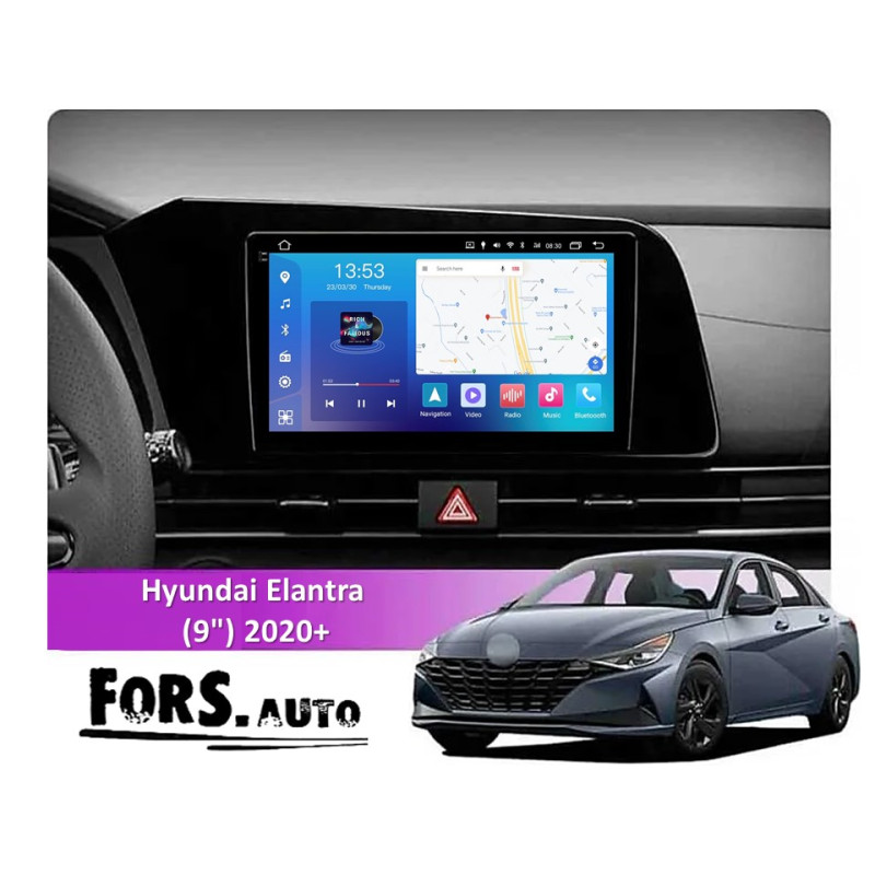 Android head unit FORS.auto FS 6 MAX for Hyundai Elantra (6+128Gb, 9") 2020+