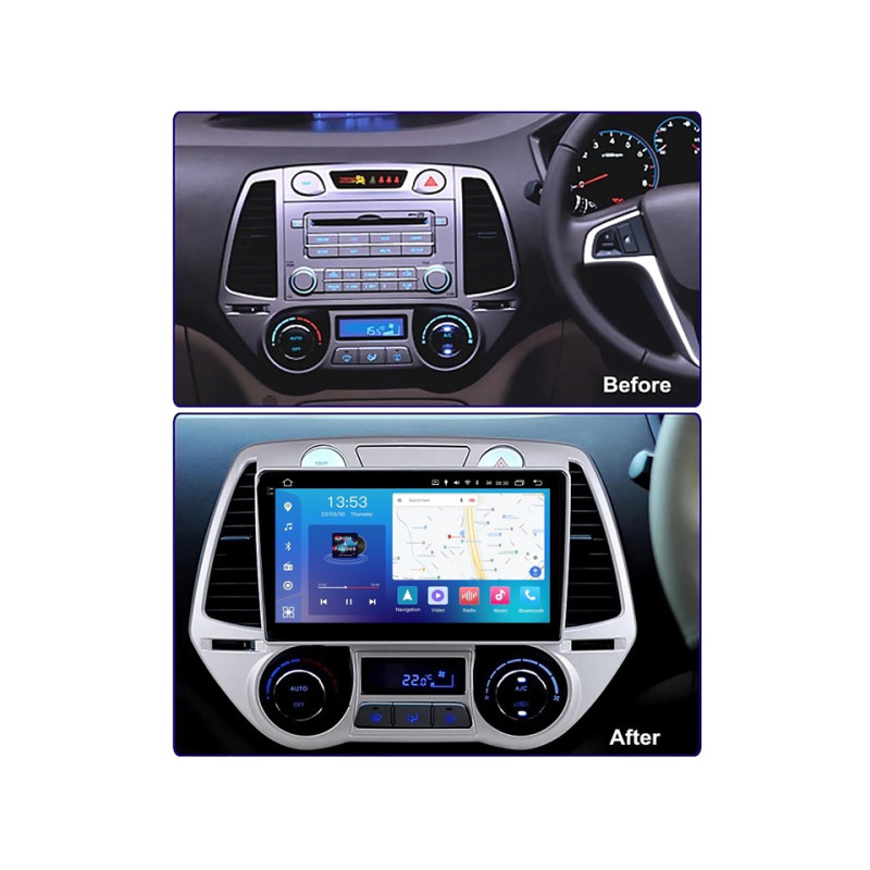 Android head unit FORS.auto FS 4 MAX for Hyundai I20 (4+32Gb, 9") 2008-2012
