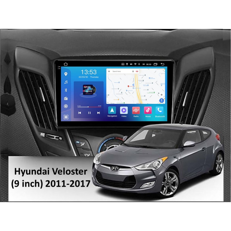 Android head unit FORS.auto FS 4 PRO for Hyundai Veloster (4+64Gb, 9") 2011-2017