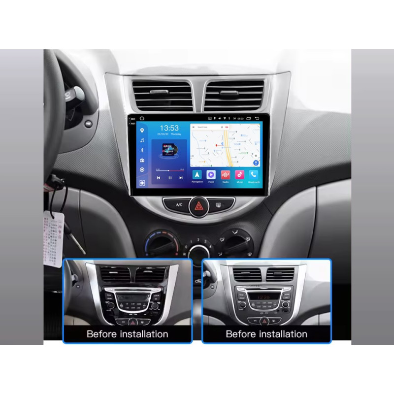 Android head unit FORS.auto FS 2 PRO for Hyundai Verna/I-25/Accent (2+32Gb, 9") 2010-2014