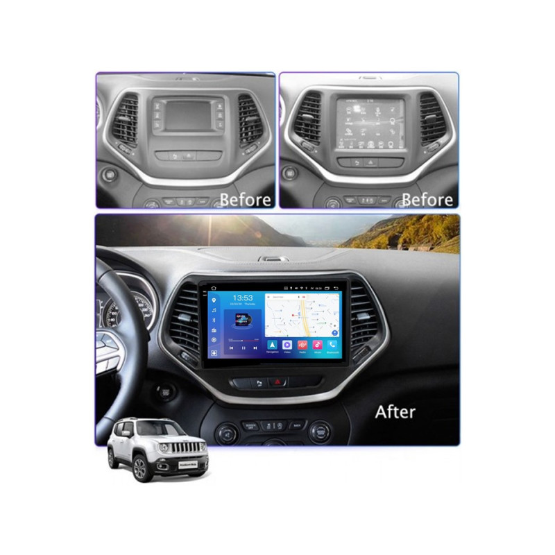 Android head unit FORS.auto FS 4 MAX QLed for Jeep Cherokee (4+32Gb, 10") 2014-2017