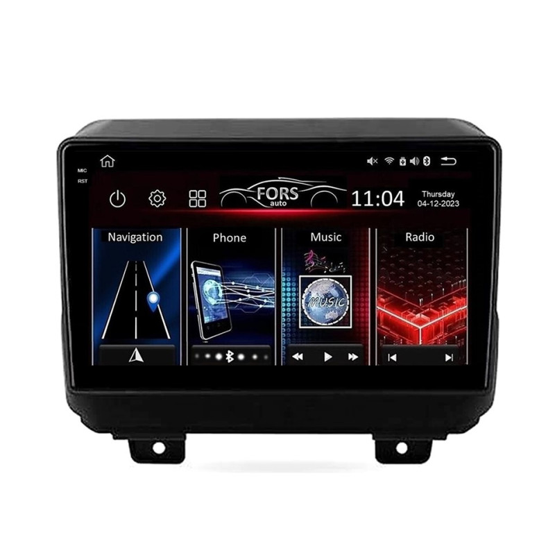 Android head unit FORS.auto FS 4 MAX for Jeep Wrangler Rubicon (4+32Gb, 9") 2018+