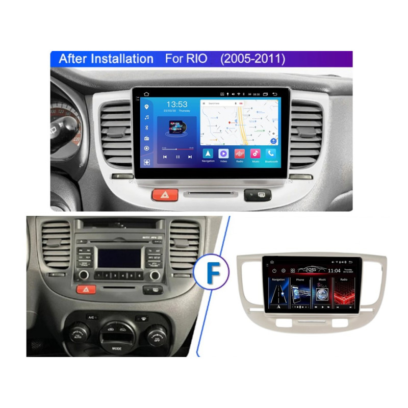Android head unit FORS.auto FS 6 MAX for Kia Rio (6+128Gb, 9") 2005-2011