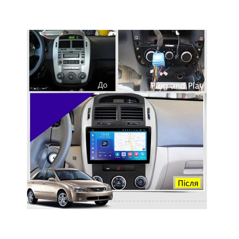Android head unit FORS.auto FS 2 PRO for Kia Cerato (2+32Gb, 9", Manual AC) 2006-2012