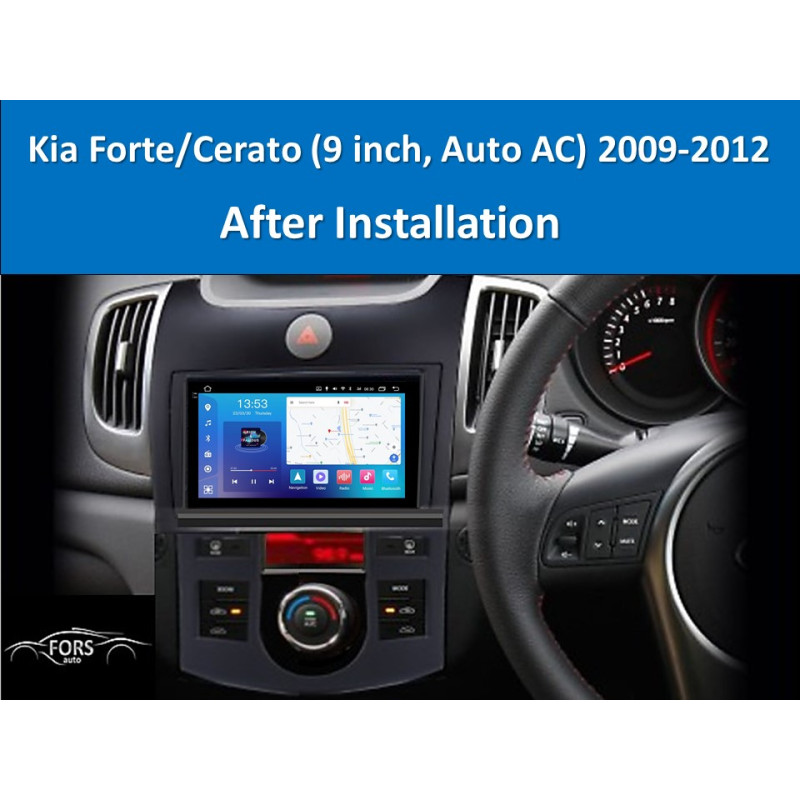 Android head unit FORS.auto FS 4 MAX Qled for Kia Forte/Cerato (4+32Gb, 9", Auto AC) 2009-2012
