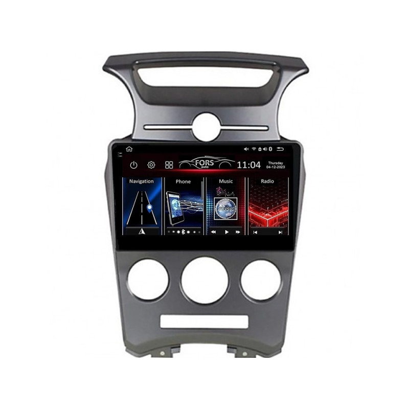 Android head unit FORS.auto FS 4 MAX for Kia Carens (4+32Gb, 9", Manual AC) 2007-2011