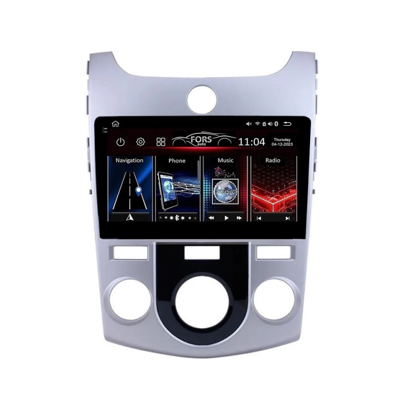 Android head unit FORS.auto FS 2 ULTRA for Kia Forte/Cerato (2+32Gb, 9", Manual AC) 2008-2012