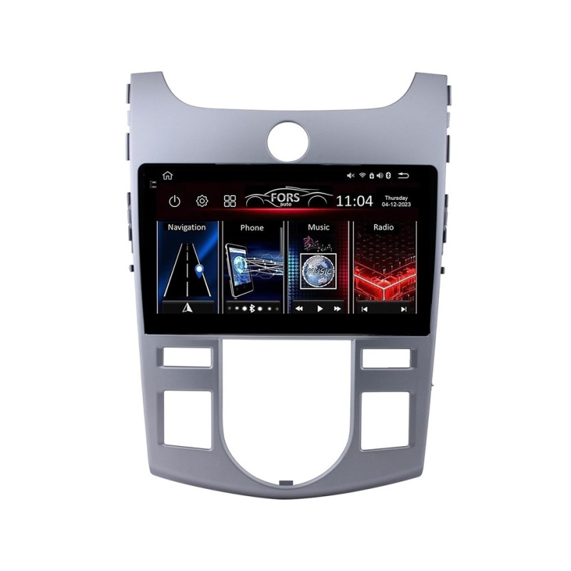 Android head unit FORS.auto FS 4 MAX Qled for Kia Forte/Cerato (4+32Gb, 9", Auto AC) 2008-2012