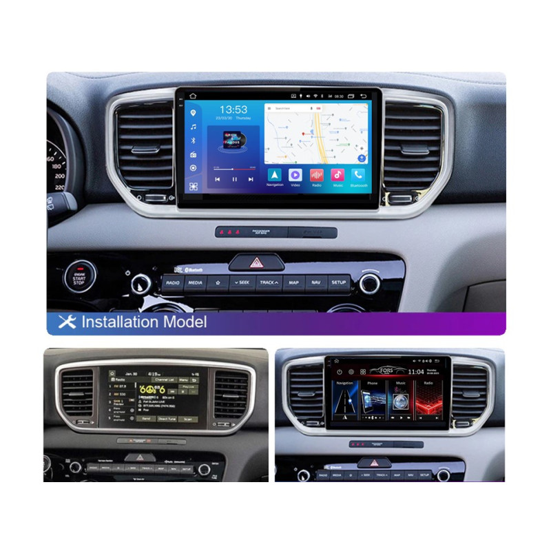 Android head unit FORS.auto FS 4 MAX for Kia Sportage/KX5 (4+32Gb, 9") 2018-2020