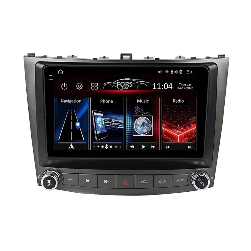 Android head unit FORS.auto FS 4 MAX for Lexus IS200/IS220/IS250/IS300/IS350 (4+32Gb, 10") 2005-2012