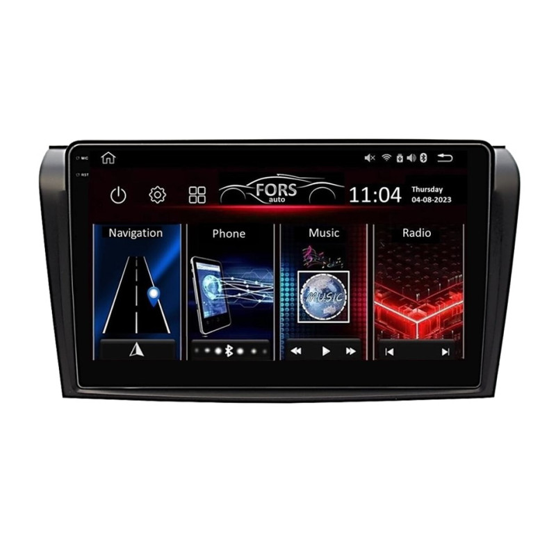 Android head unit FORS.auto FS 2 ULTRA for Mazda 3 Axela (2+32Gb, 9") 2004-2009