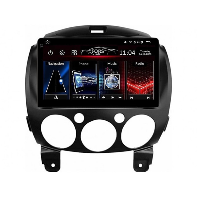 Android head unit FORS.auto FS 4 PRO for Mazda 2 (4+64Gb, 9") 2007-2014