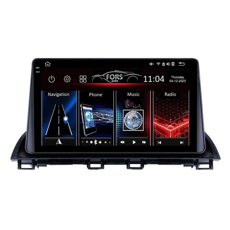 Android head unit FORS.auto FS 4 MAX Qled for Mazda 3 Axela (4+32Gb, 9") 2014-2019