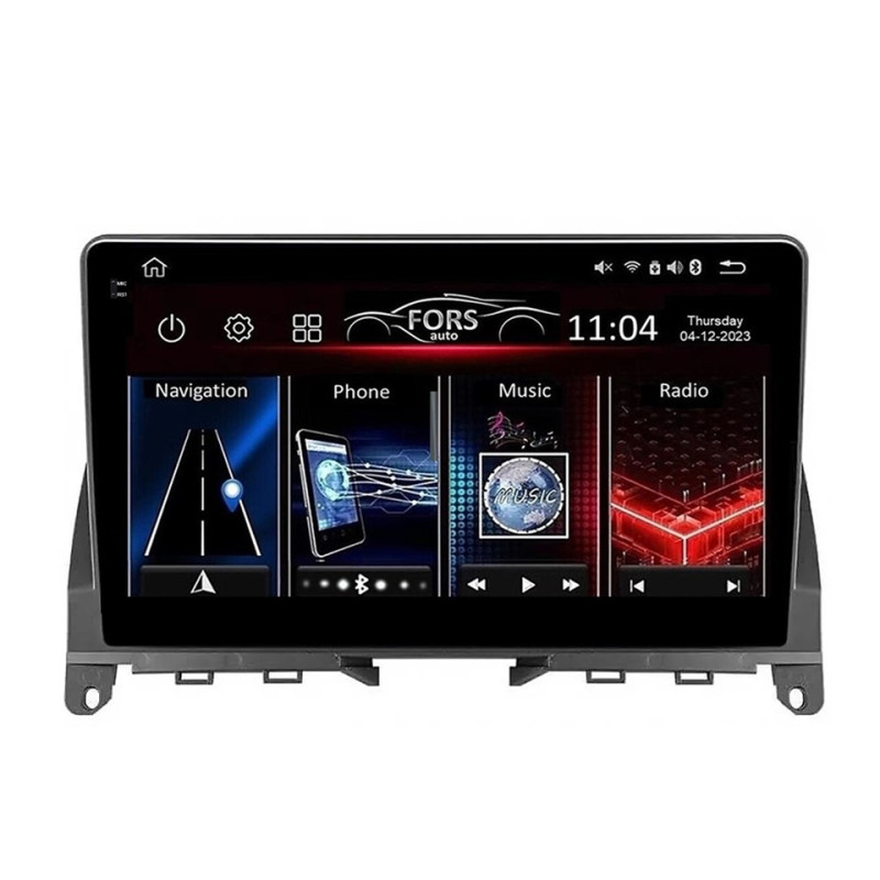 Android head unit FORS.auto FS 2 ULTRA for Mercedes-Benz C-Class W204 (2+32Gb, 9") 2007-2014