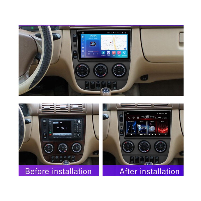 Android head unit FORS.auto FS 4 MAX for Mercedes-Benz ML-Class 320 (4+32Gb, 9", black) 2003-2005
