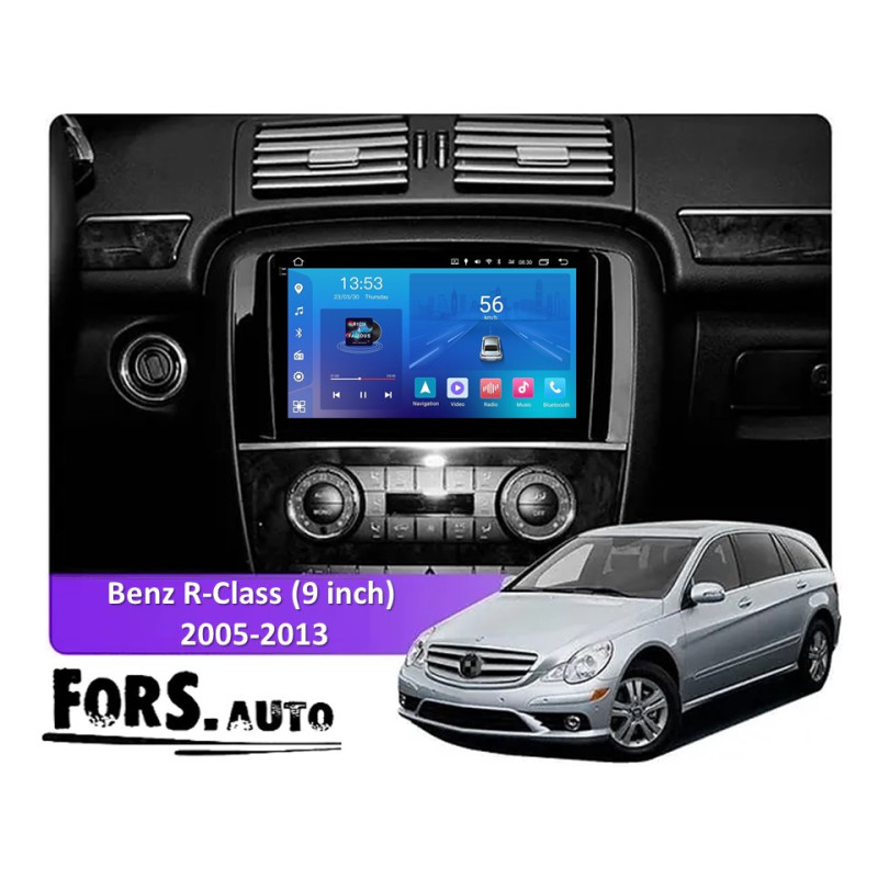 Android head unit FORS.auto FS 2 ULTRA for Mercedes-Benz R-Class (2+32Gb, 9") 2005-2013