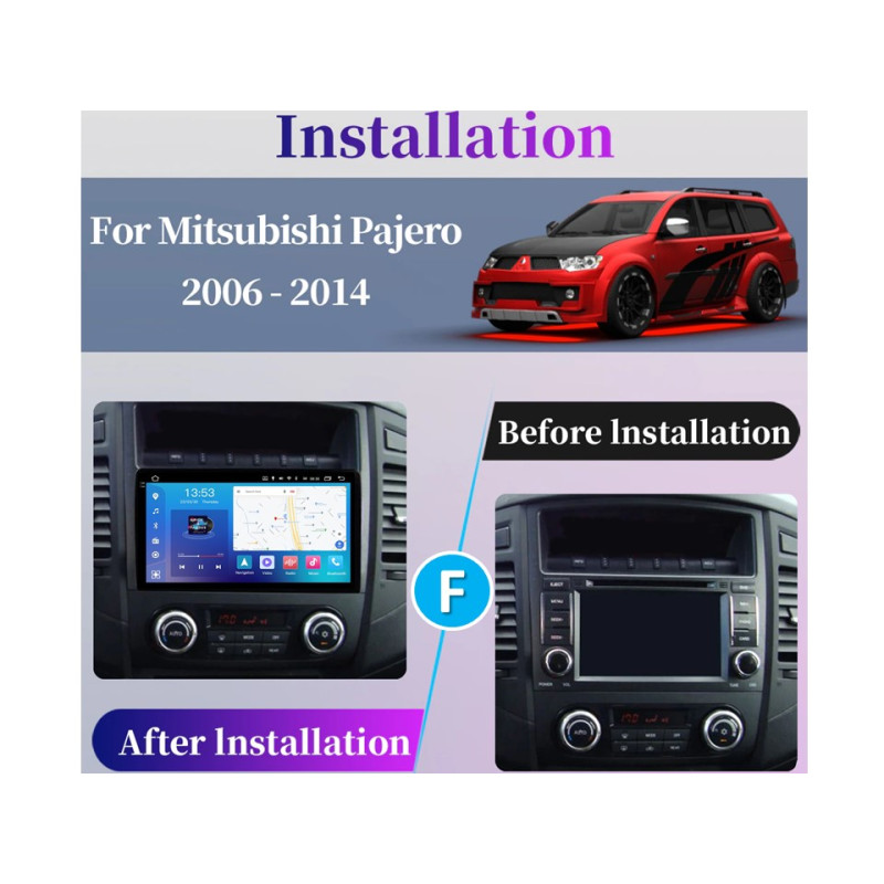 Android head unit FORS.auto FS 6 MAX for Mitsubishi Pajero (6+128Gb, 9") 2006-2014