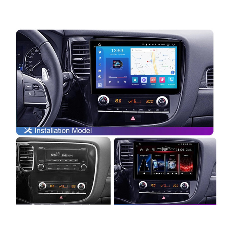 Android head unit FORS.auto FS 4 PRO for Mitsubishi Outlander (4+64Gb, 10") 2018-2021