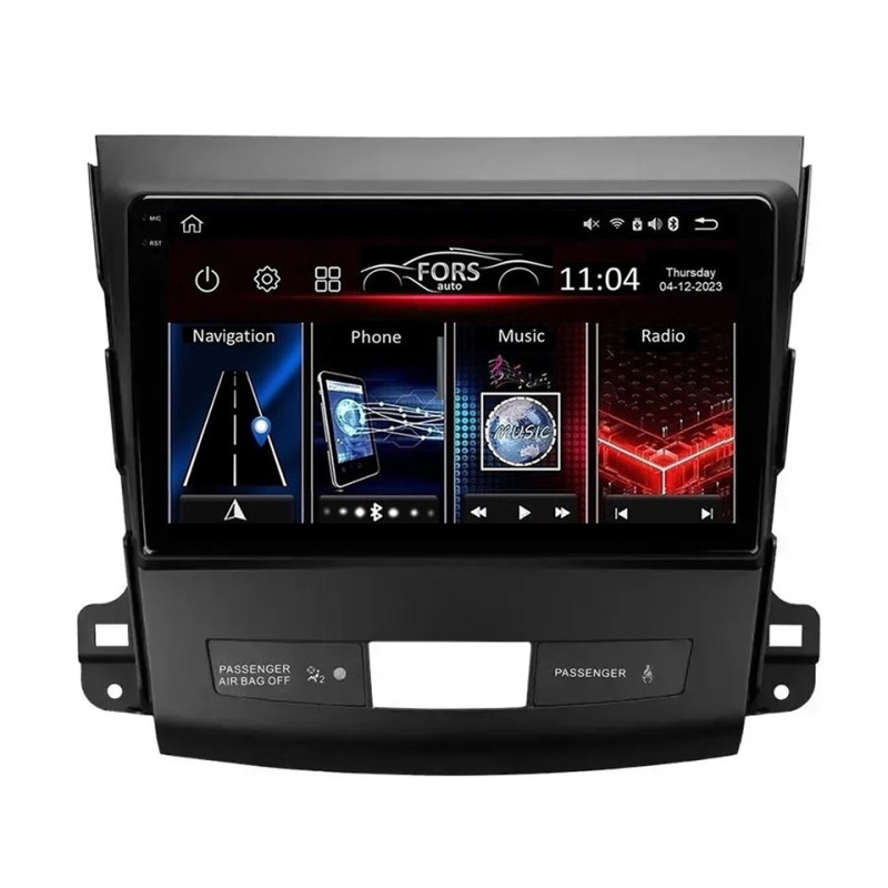 Android head unit FORS.auto FS 6 MAX for Mitsubishi Outlander (6+128Gb, 9") 2006-2012