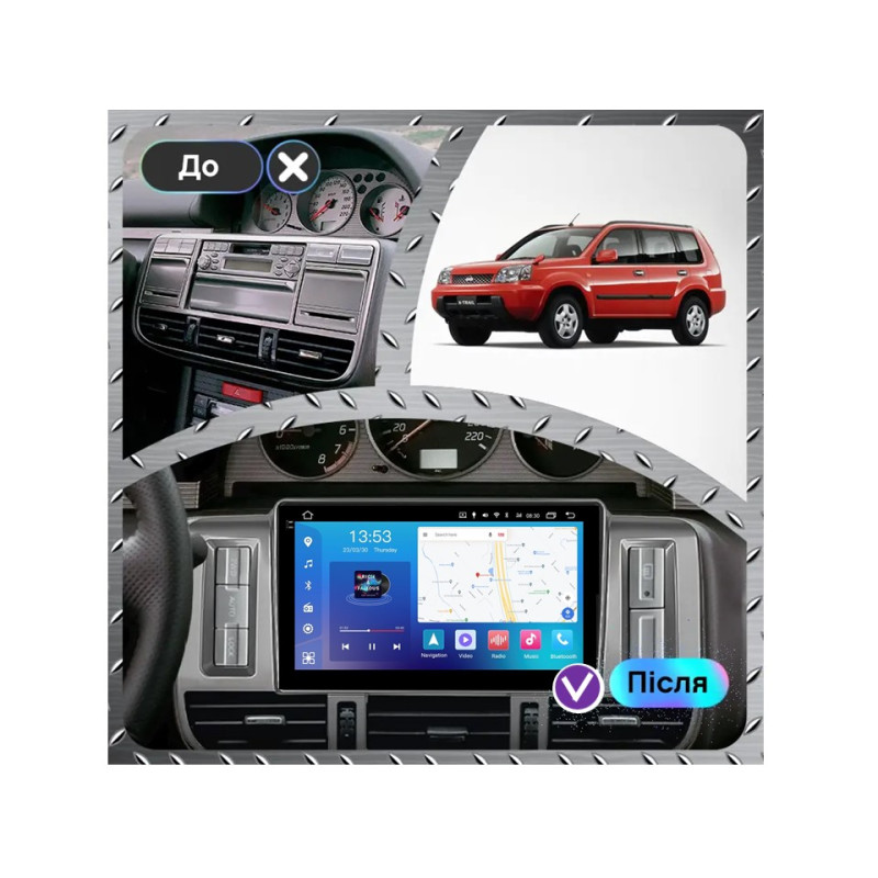 Android head unit FORS.auto FS 6 MAX for Nissan X-Trail (6+128Gb, 9") 2006