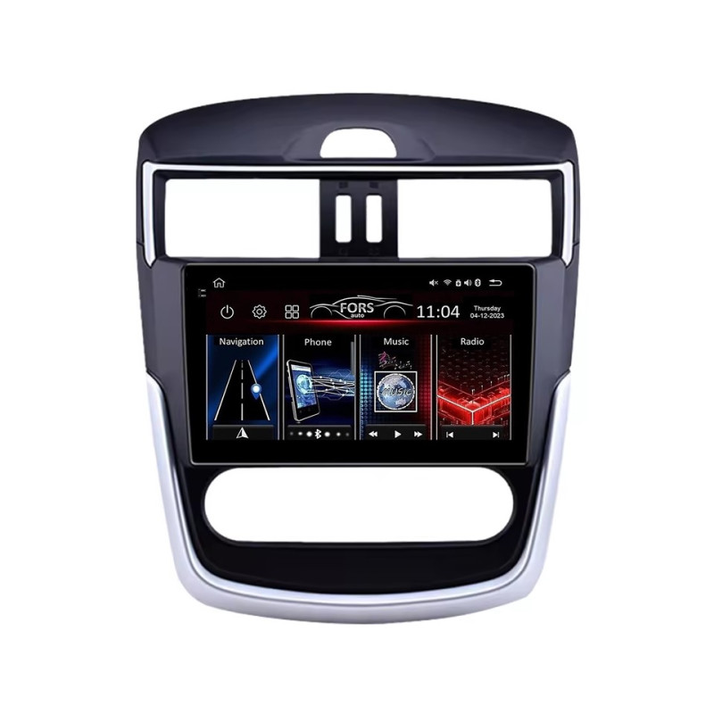 Android head unit FORS.auto FS 4 PRO for Nissan Tiida (4+64Gb, 9", Auto AC) 2015-2019