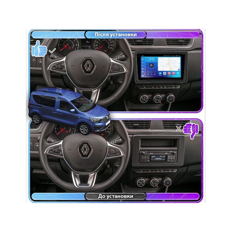 Android head unit FORS.auto FS 4 MAX Qled for Renault Express (4+32Gb, 9") 2021