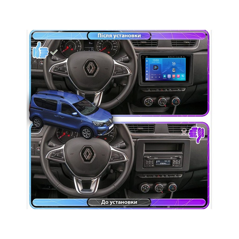Android head unit FORS.auto FS 2 ULTRA for Renault Express (2+32Gb, 9") 2021