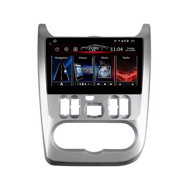 Android head unit FORS.auto FS 4 MAX Qled for Renault Logan/Duster/Sandero (4+32Gb, 9") 2008-2013