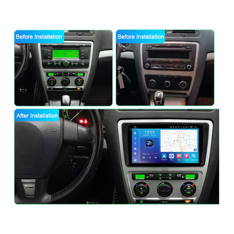 Android head unit FORS.auto FS 4 MAX Qled for Skoda Octavia (4+32Gb, 9") 2004-2014