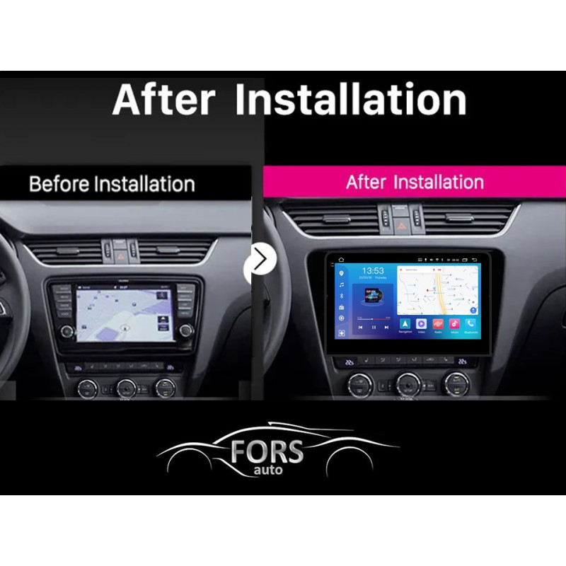 Android head unit FORS.auto FS 4 MAX Qled for Skoda Octavia (4+32Gb, 10") 2013-2017