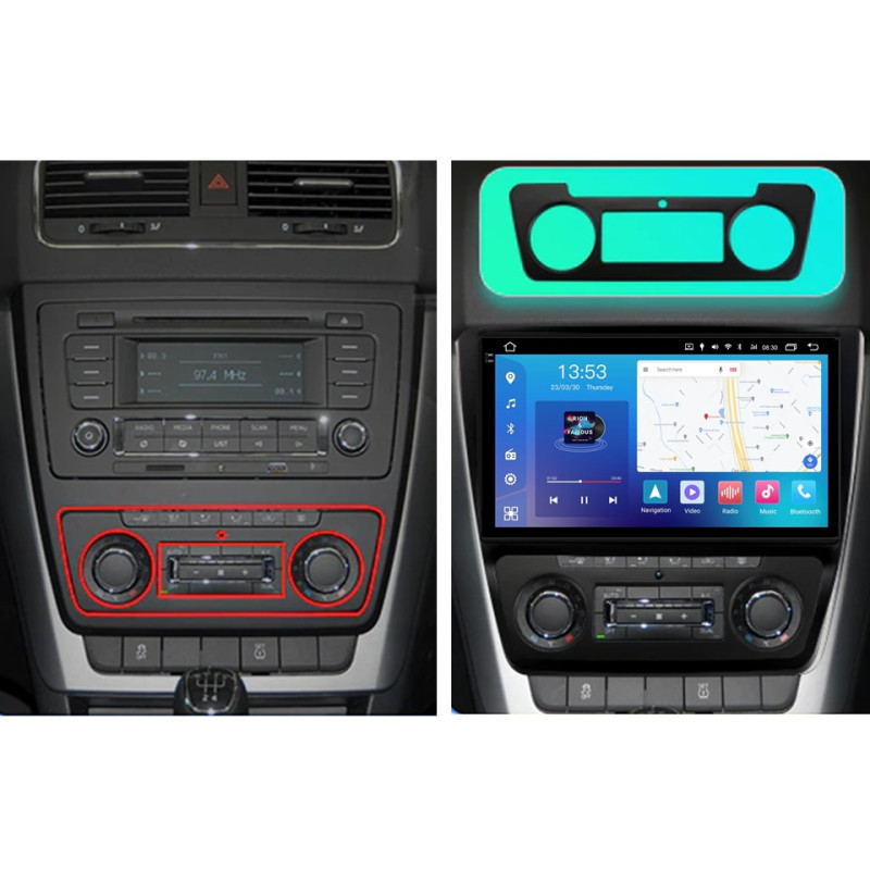 Android head unit FORS.auto FS 4 MAX Qled for Skoda Superb (4+32Gb, 10", Auto AC) 2010-2014