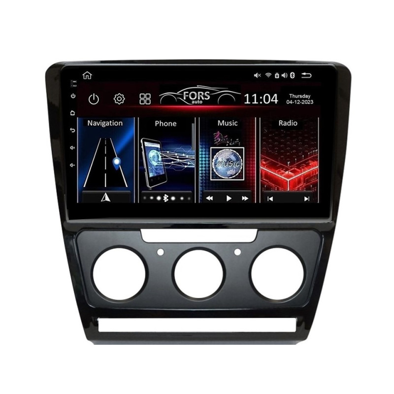 Android head unit FORS.auto FS 4 PRO for Skoda Superb (4+64Gb, 10", Manual AC) 2010-2014