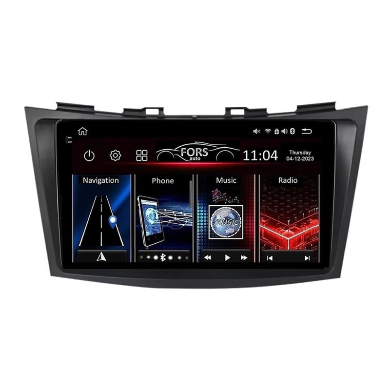 Android head unit FORS.auto FS 2 PRO for Suzuki Swift (2+32Gb, 9") 2011-2016