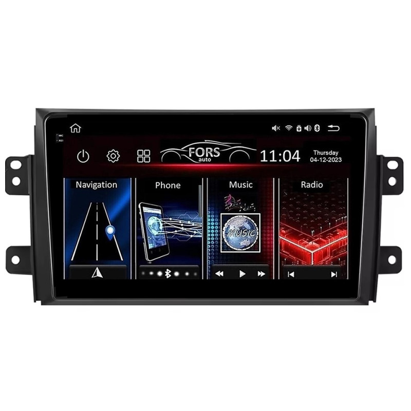 Android head unit FORS.auto FS 4 MAX Qled for Suzuki SX4 (4+32Gb, 9") 2006-2012