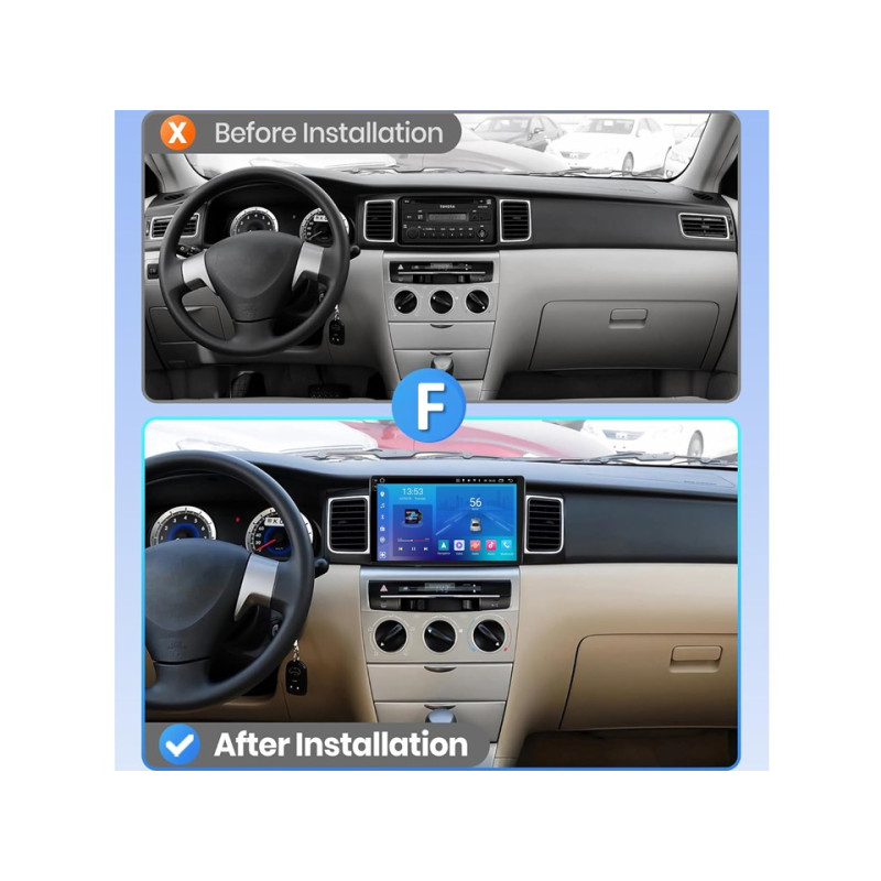 Android head unit FORS.auto FS 2 ULTRA for Toyota Corolla (2+32Gb, 9") 2005-2012