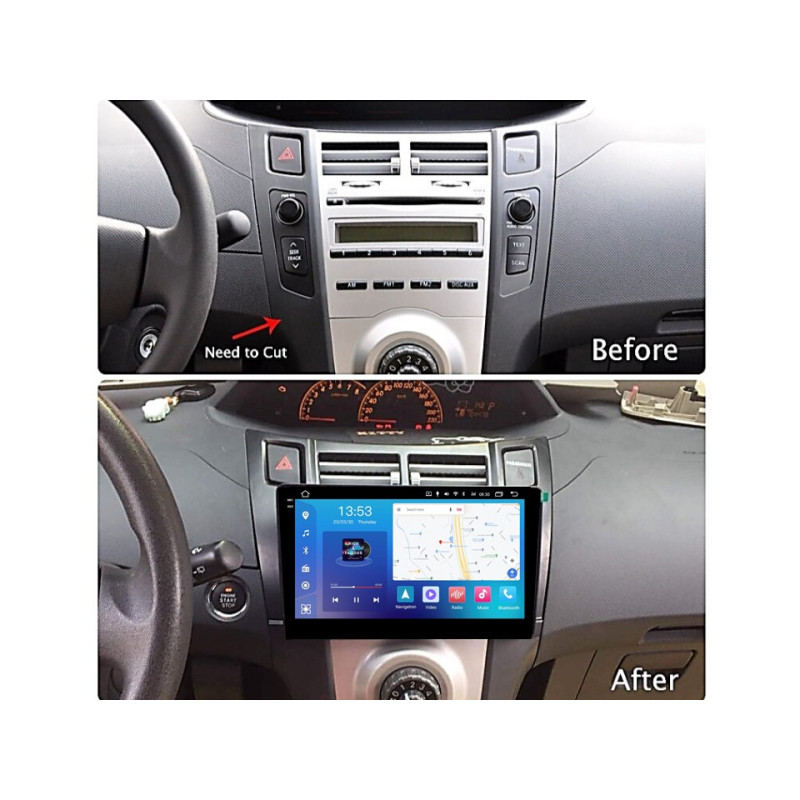 Android head unit FORS.auto FS 4 MAX QLed for Toyota Yaris/Vitz/Platz (4+32Gb, 9", black) 2005-2011
