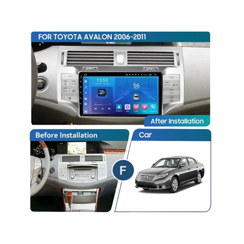 Android head unit FORS.auto FS 1 LITE for Toyota Avalon (1+32Gb, 9") 2006-2011