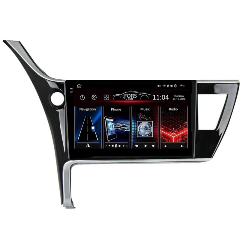 Android head unit FORS.auto FS 4 MAX for Toyota Corolla (4+32Gb, 10") 2017-2019