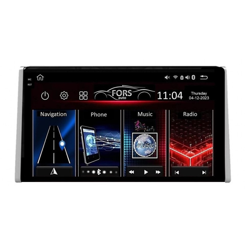 Android head unit FORS.auto FS 4 MAX QLed for Toyota RAV4 (4+32Gb, 10") 2018-2022