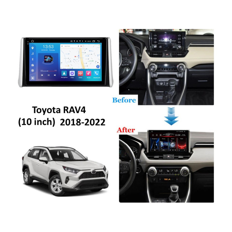 Android head unit FORS.auto FS 4 MAX QLed for Toyota RAV4 (4+32Gb, 10") 2018-2022