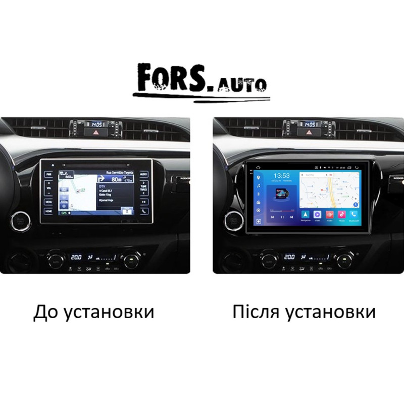 Android head unit FORS.auto FS 4 MAX for Toyota Revo/Hilux (4+32Gb, 10") 2016-2019