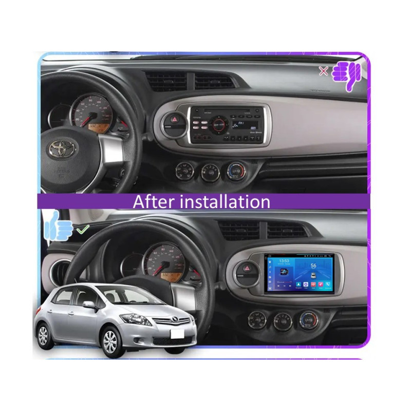 Android head unit FORS.auto FS 2 ULTRA for Toyota Yaris/Vitz (2+32Gb, 9") 2010-2014