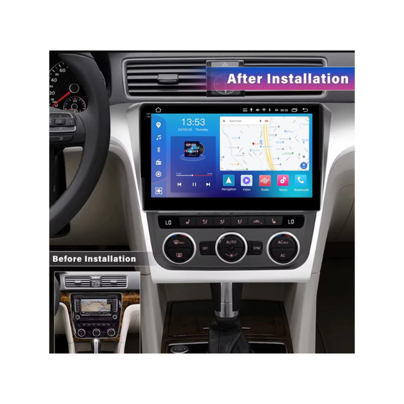 Android head unit FORS.auto FS 4 MAX Qled for Volkswagen Passat (4+32Gb, 10") 2012-2014