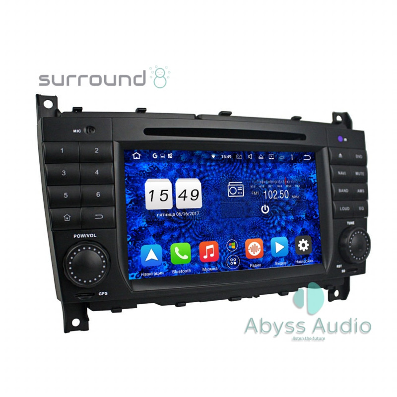 Android head unit Abyss Audio for Mercedes C-Class W203 2004-2007