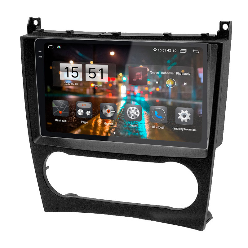 Estéreo de fábrica Abyss Audio QXR-9318 para Mercedes Clase C (W203) (2004–2007).