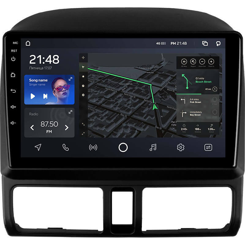 Festplatten-Magazin AMS T910 6+128 GB für Honda CR-V 2.0 (2001–2006), 9-Zoll.