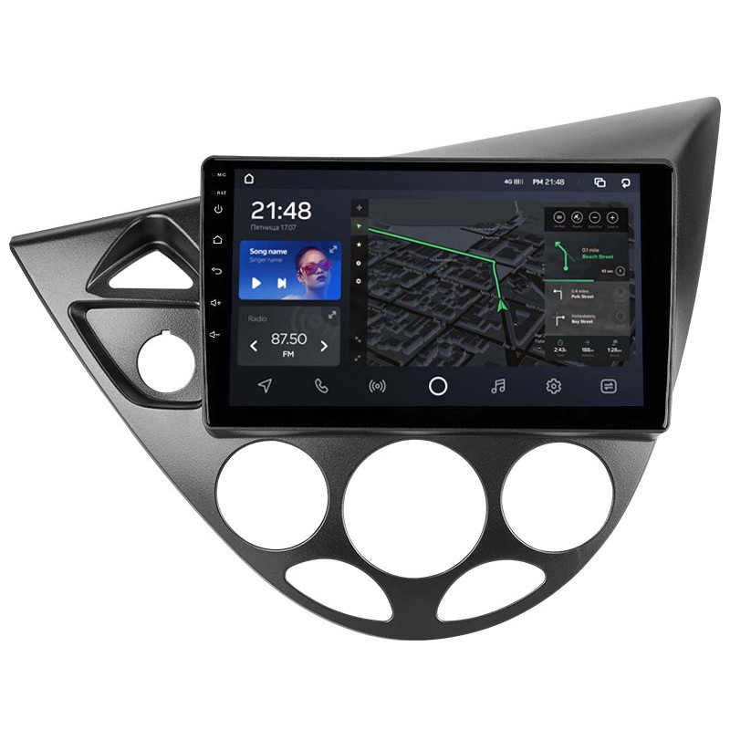 Android head unit AMS T910 6+128 Gb Ford Focus 1 (Left hand driver) 1998-2005 9″